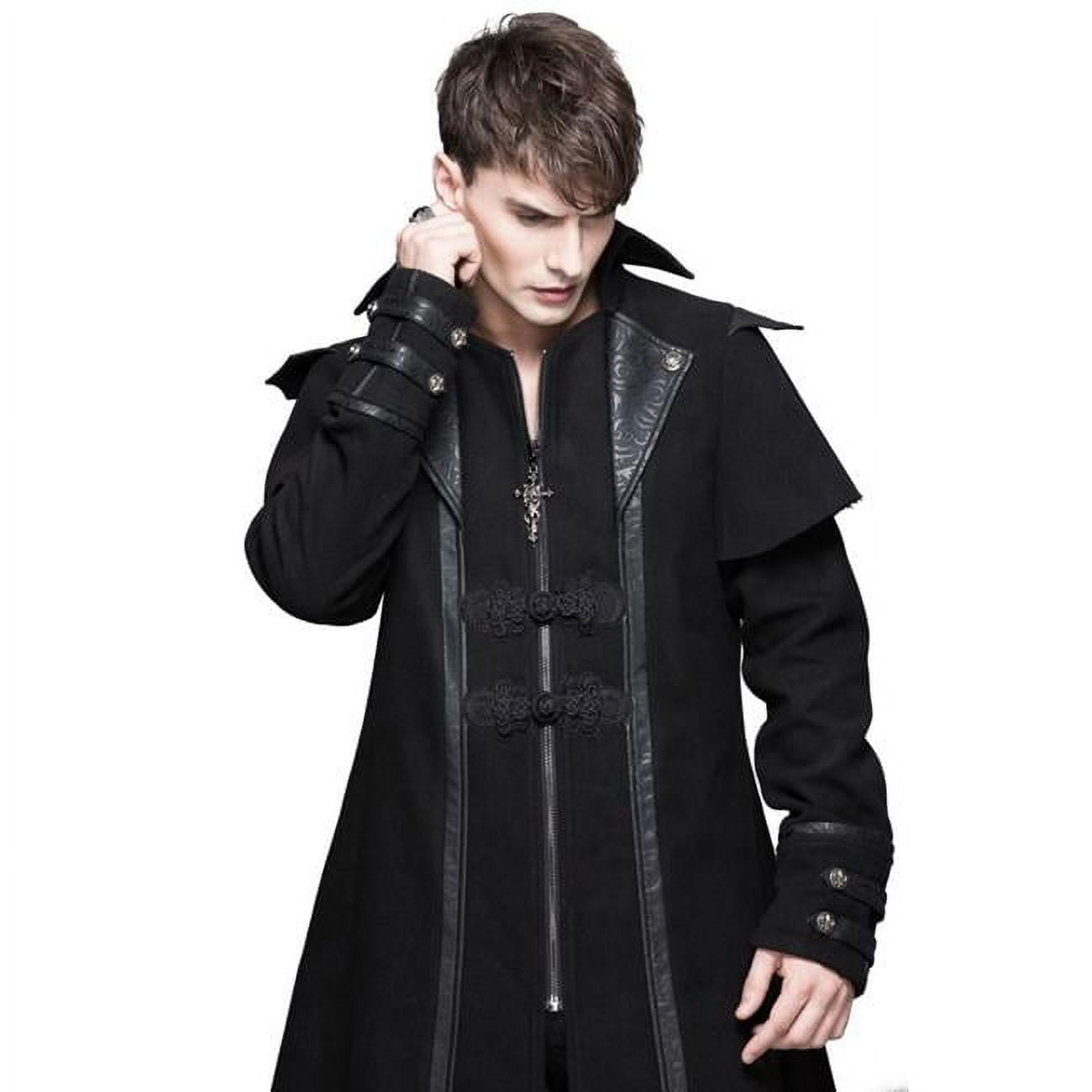 Western Fashion CT42-S Gothic Warrior Trench Coat, Black