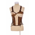 thumbnail image 1 of Western Fashion SP227-XL Steampunk Patchwork Camisole Top with Pu Straps & Y-Back, Brown - Extra Large, 1 of 1