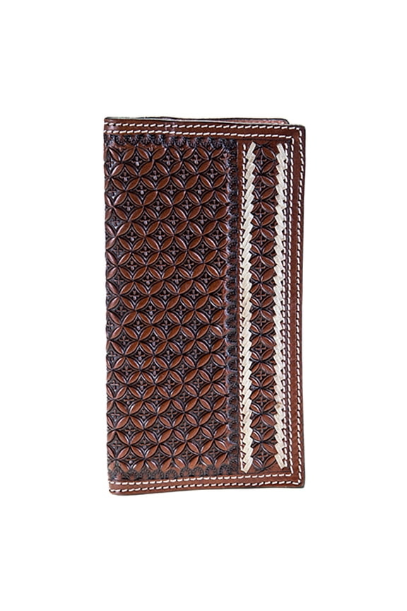 Unisex-Adult Rodeo Brown Snowflake Rawhide Wallet