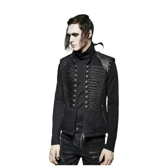 Western Fashion Y711-L Military Uniform Vest, Black - Large