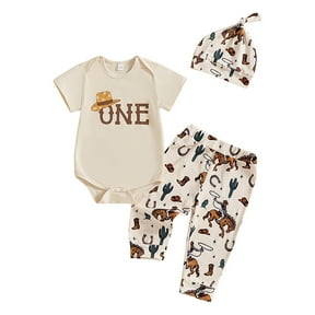 Western First Birthday Outfits Boy Wild One Bodysuit Cow Print Pants 1st Rodeo Party Cowboy Cake Photo Trendy Dailywear 6-12 Months