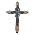 thumbnail image 1 of Western Fleur De Lis Floral Tooled Silver Scroll Filigree Turquoise Wall Cross, 1 of 8