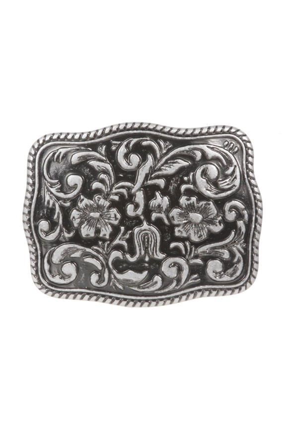 Western Flower Engraved Belt Buckle