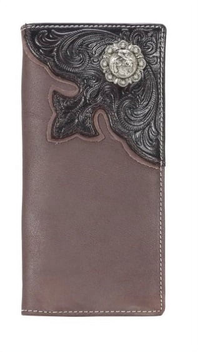 Western Genuine Leather Long Wallet Rodeo Checkbook Credit Card Wallet ...