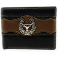thumbnail image 1 of Western Genuine Leather Mens Metal Concho Bifold Short Wallet in Multi Emblem, 1 of 4