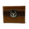 thumbnail image 1 of Western Genuine Leather Mens Metal Concho Bifold Short Wallet in Multi Emblem, 1 of 4