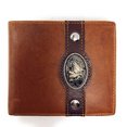 thumbnail image 1 of Western Genuine Leather Mens Metal Concho Horse Head Bifold Short Wallet, 1 of 4