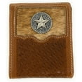 thumbnail image 1 of Western Genuine Woven Leather Star Cowhide Mens Bifold Short Wallet, 1 of 5