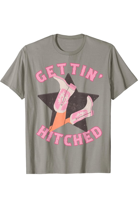 Western Gettin' Hitched Bridal Bachelorette Party Matching T-Shirt