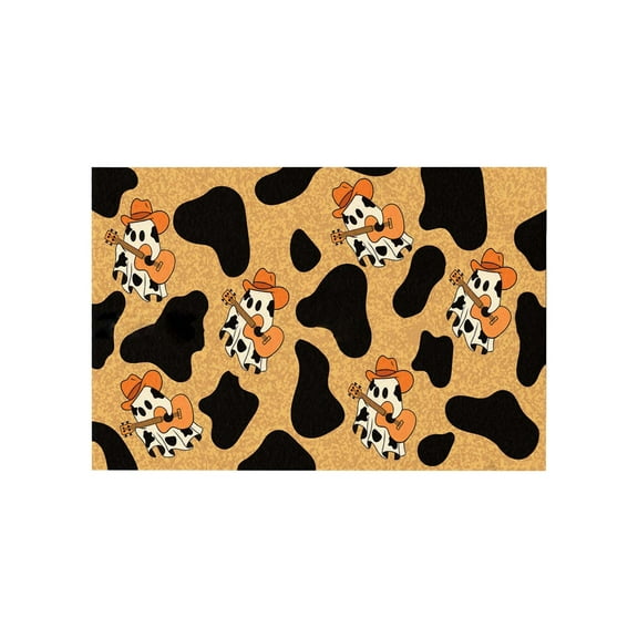Western Ghost Welcome Doormat Western Cowboy Style Ghosts Indoor Outdoor Rug Front Door Carpet Cowboy Halloween Gothic Floor Mat Home Decor