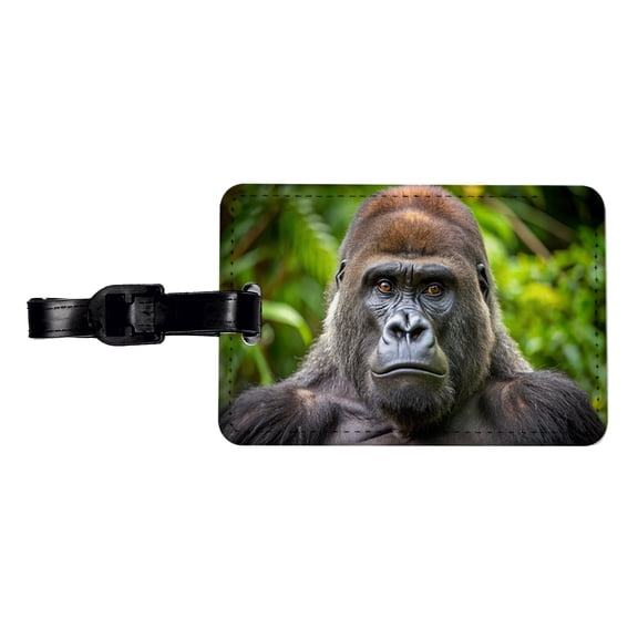 Western Gorilla Ape Faux Leather Travel Luggage Tag