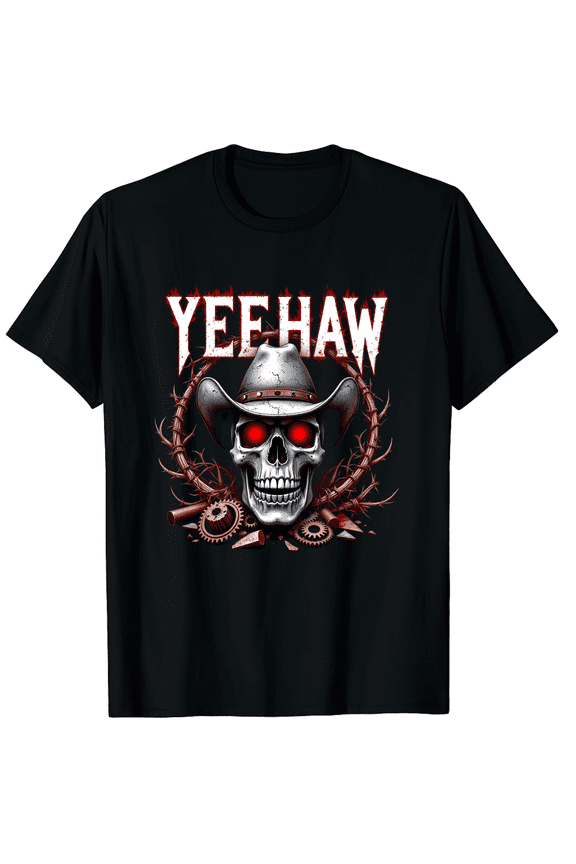 Western Goth Girl Alt-Country Subculture Emo Gothic Yeehaw Graphic Black T-Shirt for Men and Women