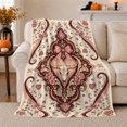 thumbnail image 1 of Western Gothic Motif Roses Romantic Baroque Design, Festive Holiday Scene, Warm Flannel Blanket for Living Room and Family Room, Art Lovers Christmas Gift, Festive Home Decor, 1 of 9