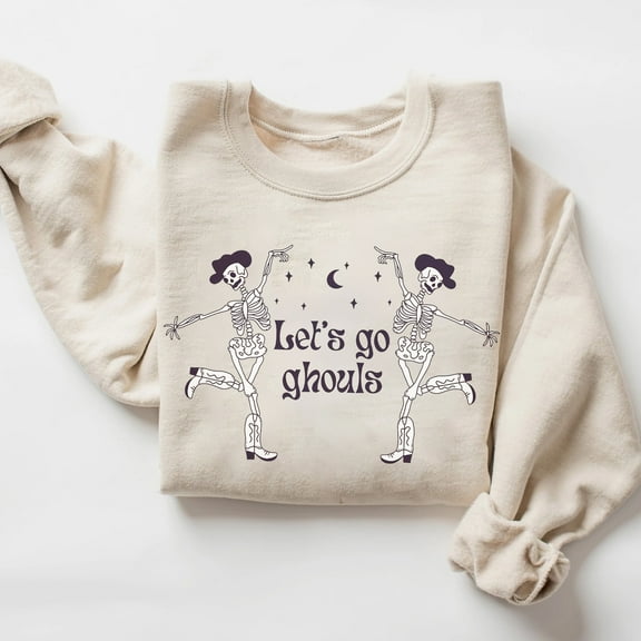 Western Halloween Shirt, Let’s Go Ghouls Shirt, Dancing Skeleton, Retro Halloween Shirt, Womens Halloween Shirt, Fall Shirt