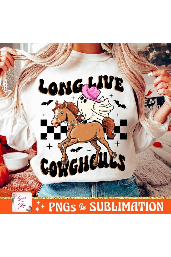 Western Halloween Sweatshirt, Long Live Cowghouls Sweatshirt, Cowboy Ghost Shirt, Spooky Shirt, Funny Halloween Shirt, Retro Halloween 190612