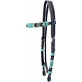 thumbnail image 1 of Western Hand Braided Pure Leather Headstall -Rawhide Knotting Stitched with Multi Color Beads Headstall(Brown), 1 of 4