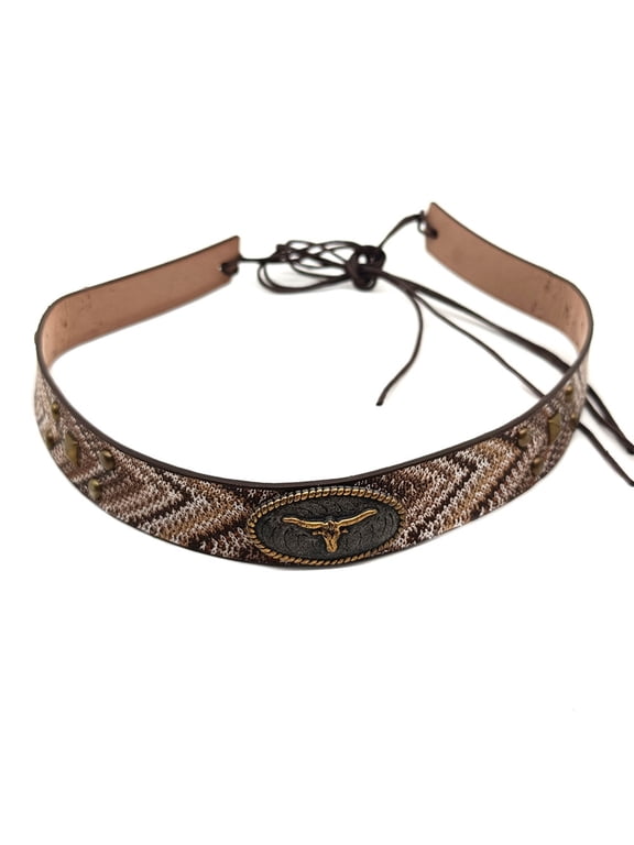 Western Hat Belts for Hats with Stitched Design Ideal for Straw Felt Fedoras Panama Styles