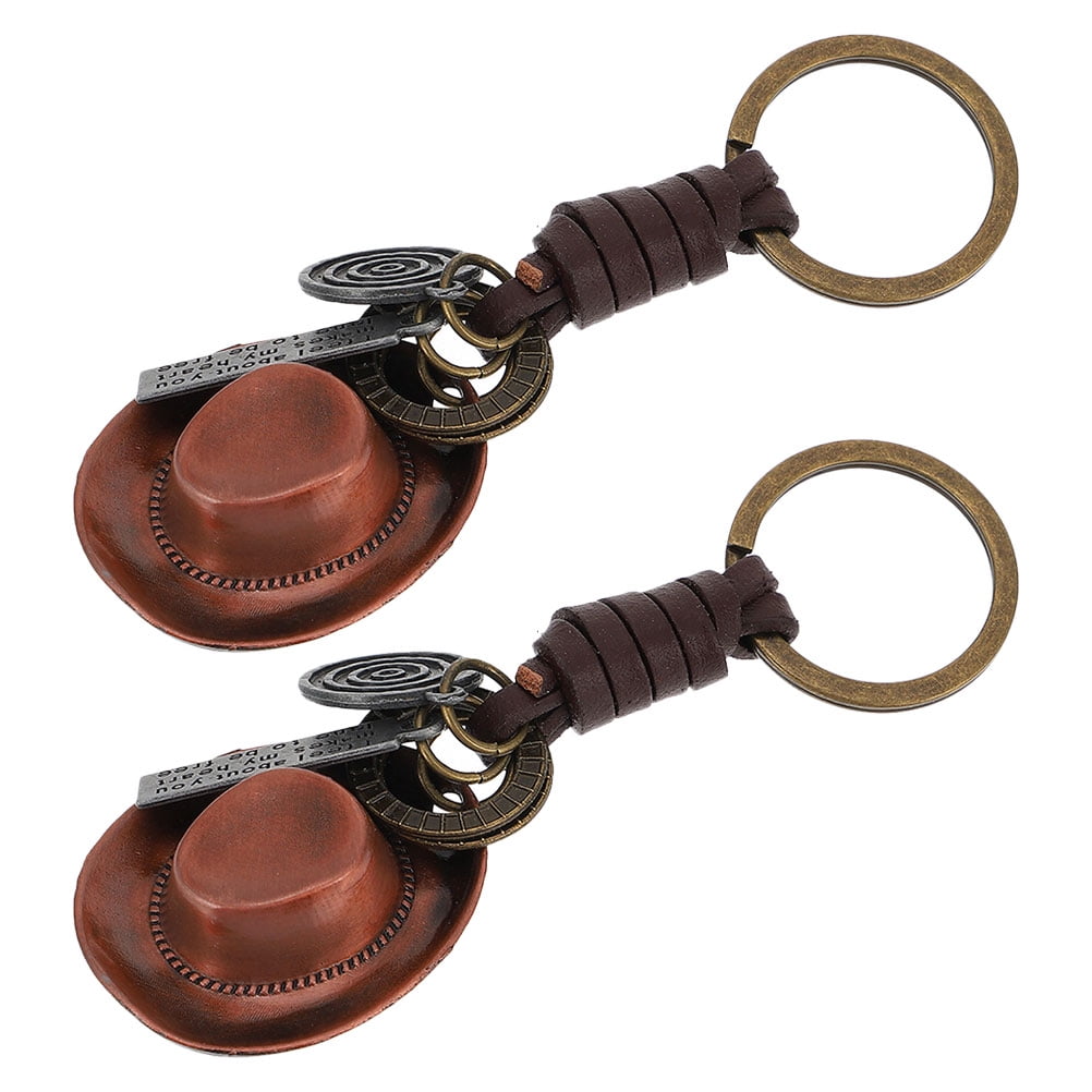 3D Biker Skull Cowboy Hat Leather Keyfob Keyring Car Key Chain Ring Keychain Fob 3D Biker Skull Cowboy Hat Leather Keyfob Keyring Car Key Chain Ring Keychain Fob