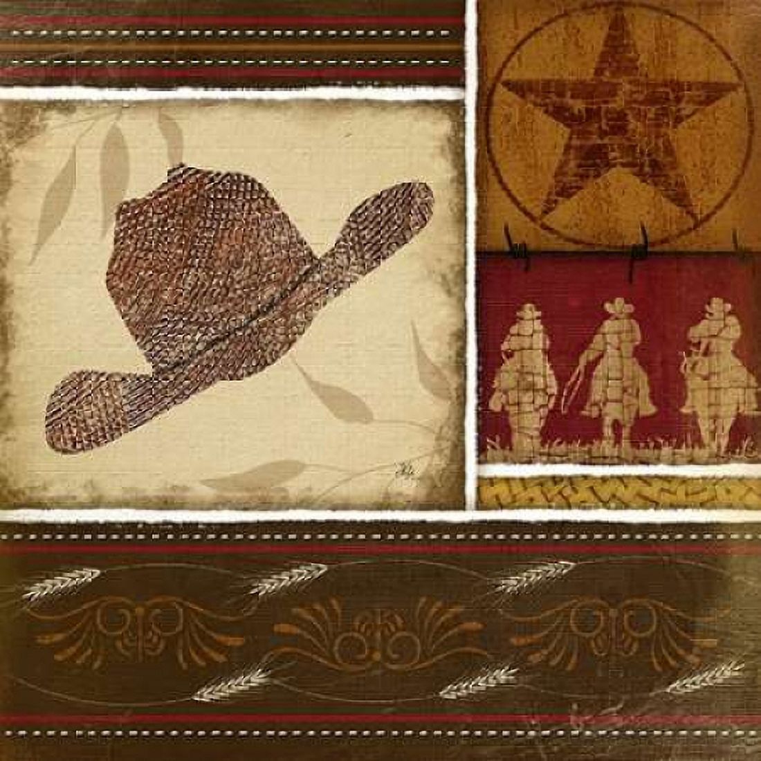 Western Hat - Red Canvas Art - Jennifer Pugh (24 x 24)