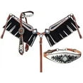 thumbnail image 1 of Western Headstall Breast Collar Reins & Wither Straps Tack Set Cowhide Leather Handmade Beaded Tooled Carved Horse Saddle Riding Tooling Carving Equestrian Size Full, 1 of 1