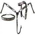 thumbnail image 1 of Western Headstall Breast Collar Reins & Wither Straps Tack Set Cowhide Leather Handmade Beaded Tooled Carved Horse Saddle Riding Tooling Carving Equestrian Size Full, 1 of 1
