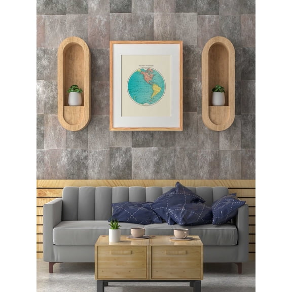 Western Hemisphere, World Atlas (Vintage Globe Map / Poster) Hi-Res Giclée Art Print, Poster Only