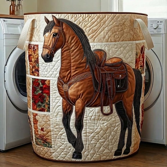 Western Heritage Quilted Laundry Basket, Storage Bin Laundry Basket Fabric, House Storage Hamper, Mother Day's Gift Ideas