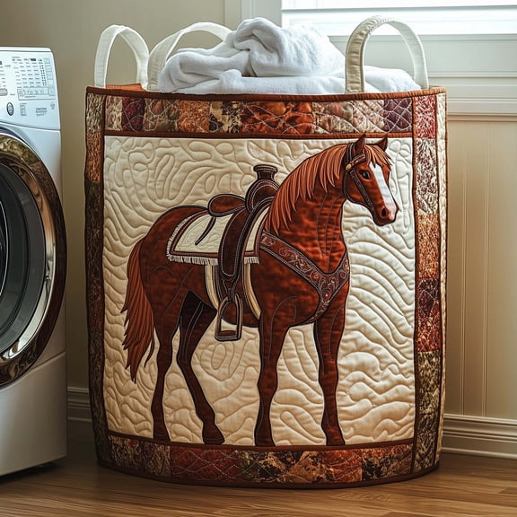 Western Heritage Quilted Laundry Basket, Storage Bin Laundry Basket Fabric, House Storage Hamper, Mother Day's Gift Ideas