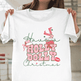 thumbnail image 1 of Western Holly Dolly Holiday Country Music Cheer Gift Unisex T-Shirt, up to size 3XL., 1 of 1