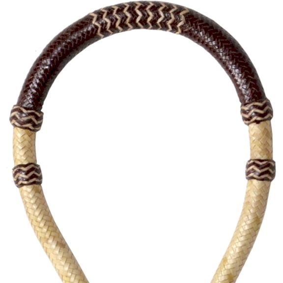 Western Horse Bosal Hackamore Hand Braided Rawhide Bosal, 5/8 Thickness, Full Size, Handmade Equestrian Horse Tack for Training & Riding, Natural Brown