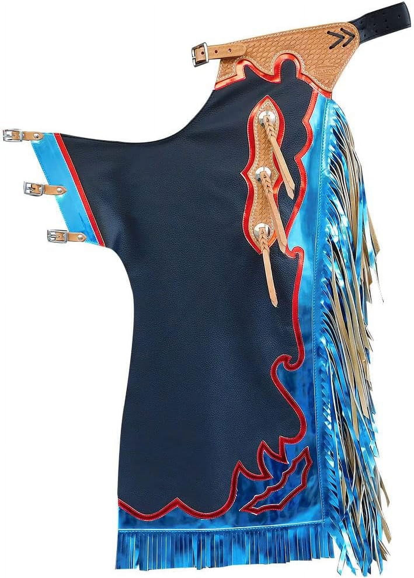 Western Horse Bull Riding Genuine Leather Rodeo Chaps