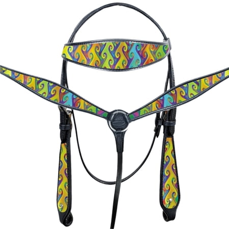 Western Horse Headstall Breast Collar Set Tack American Leather Hilason