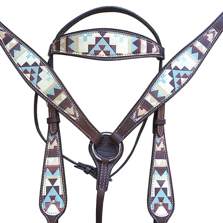 Western Horse Headstall Breast Collar Set Tack American Leather Hilason