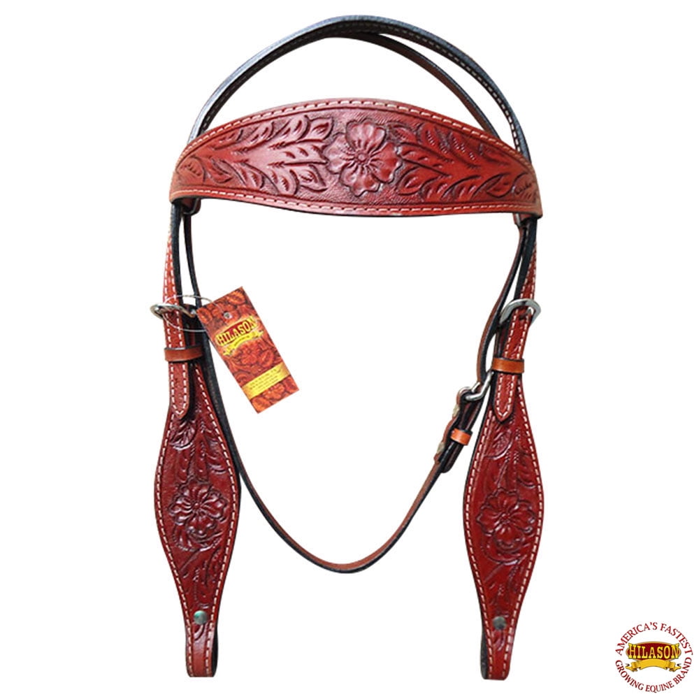 Têtière De Cheval Western HILASON En Cuir - Noire - Taille Standard - Neuve