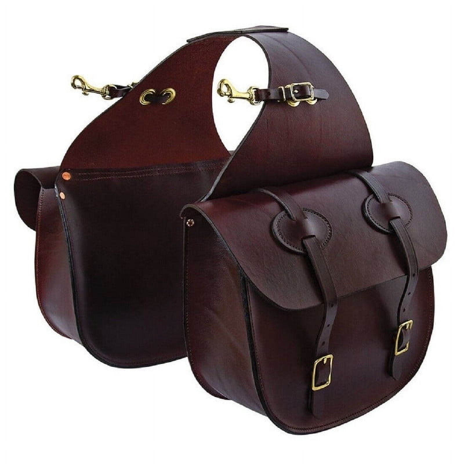 Cow Hide Genuine Leather Western Trail Simple Horse Saddle Bag High