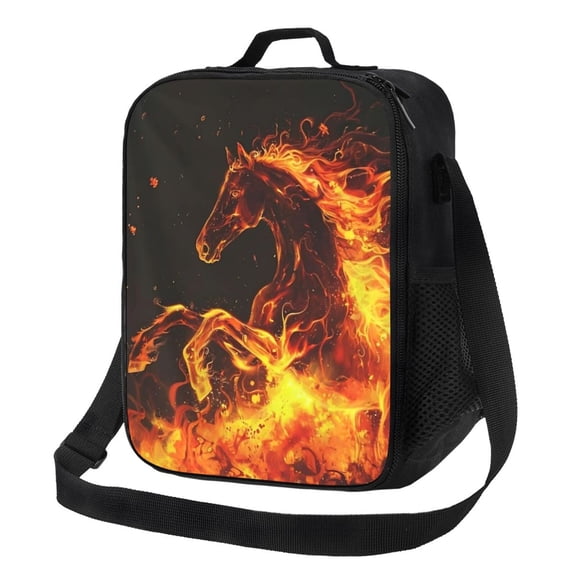 Western Horse Lunch Bag Insulated Thermal Box with Shoulder Strap & Handle for Work and Picnic