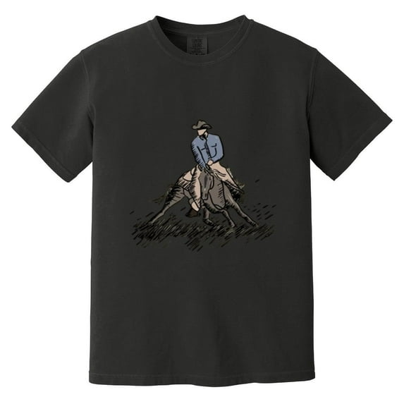 Western Horse Riding Cutting Cattle Cowboy Rodeo Comfort Color T-Shirt, Unisex, up to size 4XL