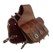 Western Horse Saddle Bag Handmade Leather Double Sided- Trail Riding Gear