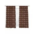 thumbnail image 1 of Western Horse Shoes Sheer Curtains 2 Panels Set Vintage Stars Horse Shoes Brown Leather Texture Sheer Window Curtains Light Filtering Rod Pocket Voile Drapes for Bedroom Living Room 52"X72", 1 of 8