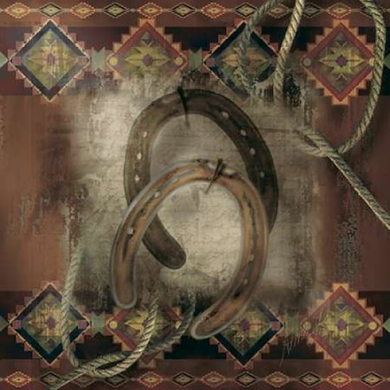 Western Horseshoe Canvas Art - Alma Lee (24 x 24)