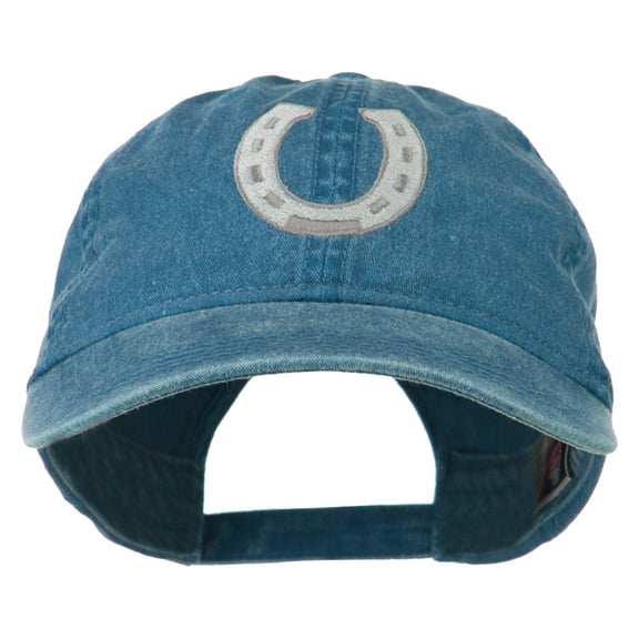 Western Horseshoe Embroidered Washed Cap - Sky Blue OSFM