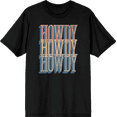 thumbnail image 1 of Western Howdy Adult Short Sleeve Tee-Large-Black, 1 of 6