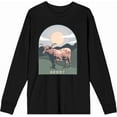 thumbnail image 1 of Western Howdy Cow Adult Black Crew Neck Long Sleee Tee-Large, 1 of 3
