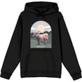 thumbnail image 1 of Western Howdy Cow Adult Black Long Sleeve Hoodie-Small, 1 of 6