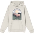 thumbnail image 1 of Western Howdy Cow Adult Sand Long Sleeve Hoodie-Medium, 1 of 6