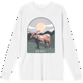 thumbnail image 1 of Western Howdy Cow Adult White Crew Neck Long Sleee Tee-Medium, 1 of 3