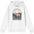 thumbnail image 1 of Western Howdy Cow Adult White Long Sleeve Hoodie-Large, 1 of 3