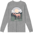thumbnail image 1 of Western Howdy Cow Crew Neck Long Sleeve Heather Gray Adult Tee
-Large, 1 of 6