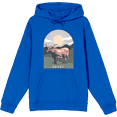 thumbnail image 1 of Western Howdy Cow Long Sleeve Adult Hooded Sweatshirt-XL-Blue, 1 of 3