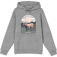 thumbnail image 1 of Western Howdy Cow Long Sleeve Adult Hooded Sweatshirt-XS-Heather Gray, 1 of 6